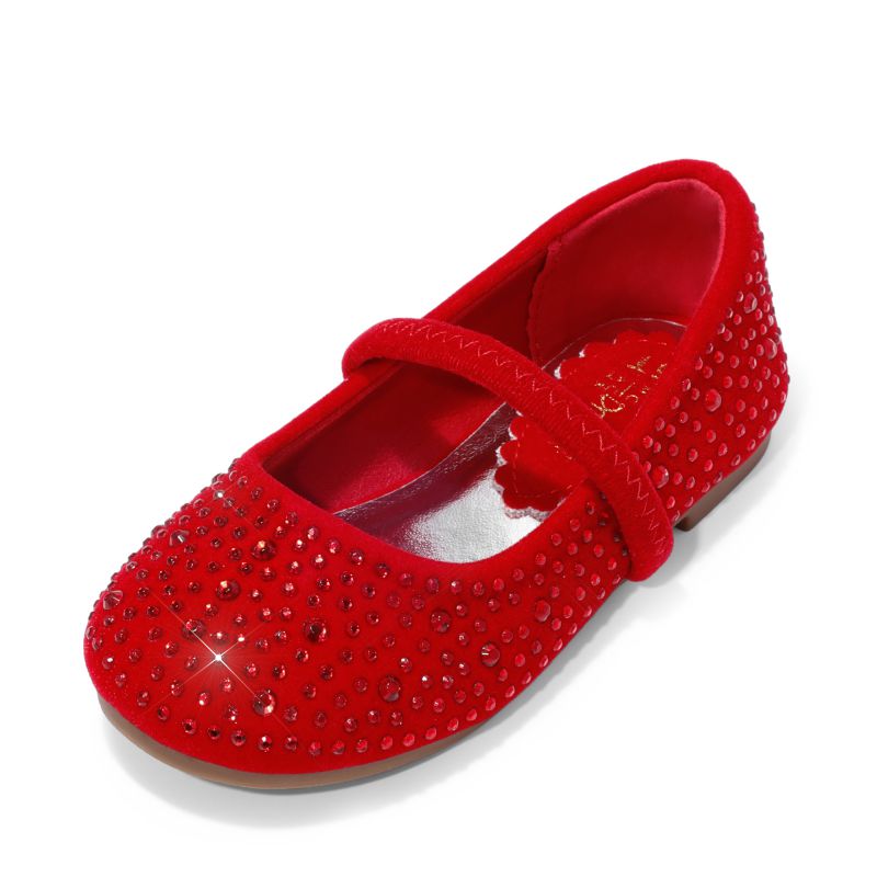 Girl s Mary Jane Shoes Rhinestone Ballet Flats Dream Pairs